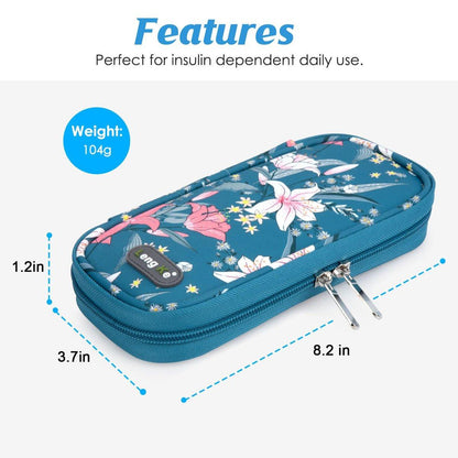 YOUSHARES Insulin Kühltasche Reise Tasche TSA genehmigt Medikamenten Organizer für Diabetiker mit 2 Kühlakkus – Lily