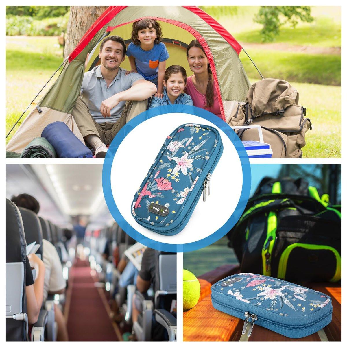 YOUSHARES Insulin Kühltasche Reise Tasche TSA genehmigt Medikamenten Organizer für Diabetiker mit 2 Kühlakkus – Lily