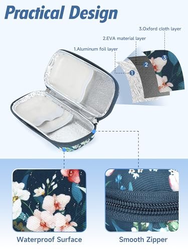 YOUSHARES Tragbare Insulin-Kühlbox Reiseetui – TSA-zugelassene Diabetiker-Medikamenten-Kühltasche, EVA-isolierte Aufbewahrung für Epi-Pens, Kühlende Diabetes-Versorgungstasche mit 2 Kühlakkus