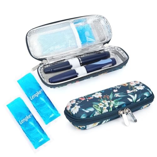 YOUSHARES Tragbare Insulin-Kühlbox Reiseetui – TSA-zugelassene Diabetiker-Medikamenten-Kühltasche, EVA-isolierte Aufbewahrung für Epi-Pens, Kühlende Diabetes-Versorgungstasche mit 2 Kühlakkus