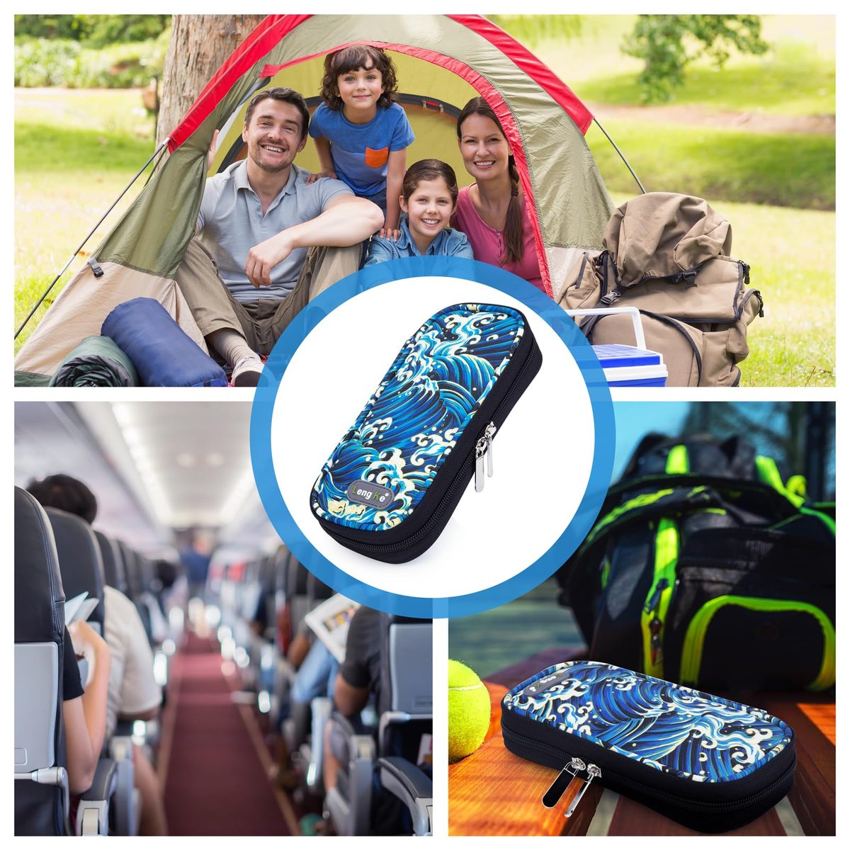 YOUSHARES Insulin-Kühltasche Reiseetui, Diabetiker-Reiseetui TSA-geprüft mit 2 Kühlakkus für GLP-1, Ozempic, Insulin-Pens und Insulin-Fläschchen für den täglichen Gebrauch und Reisen