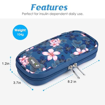 YOUSHARES Insulin-Kühltasche für Reisen – TSA-zugelassen für Ozempic, Mounjaro, Zepbound – Diabetiker-Kühlbox für Injektionsstifte – Kühltasche für Medikamente mit 2 Kühlakkus – Cymbidium