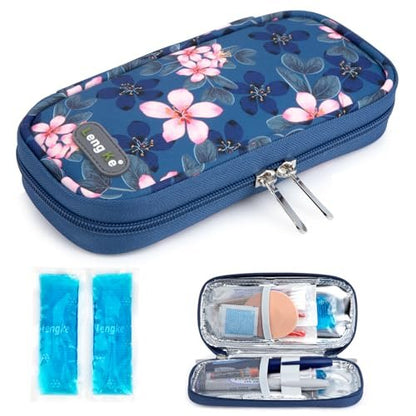 YOUSHARES Insulin-Kühltasche für Reisen – TSA-zugelassen für Ozempic, Mounjaro, Zepbound – Diabetiker-Kühlbox für Injektionsstifte – Kühltasche für Medikamente mit 2 Kühlakkus – Cymbidium