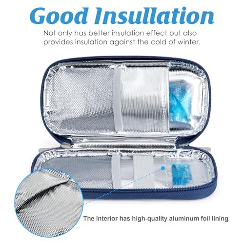 YOUSHARES Insulin-Kühltasche für Reisen – TSA-zugelassen für Ozempic, Mounjaro, Zepbound – Diabetiker-Kühlbox für Injektionsstifte – Kühltasche für Medikamente mit 2 Kühlakkus – Cymbidium