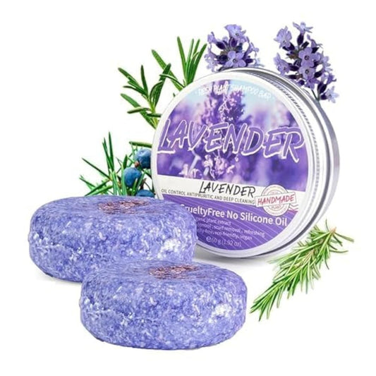 QUAAM 2er-Pack Shampoo-Bar für graues Haar, Lila Regen Shampoo-Bar für graues Haar, Shampoo-Bars für dünner werdendes Haar für Männer und Frauen