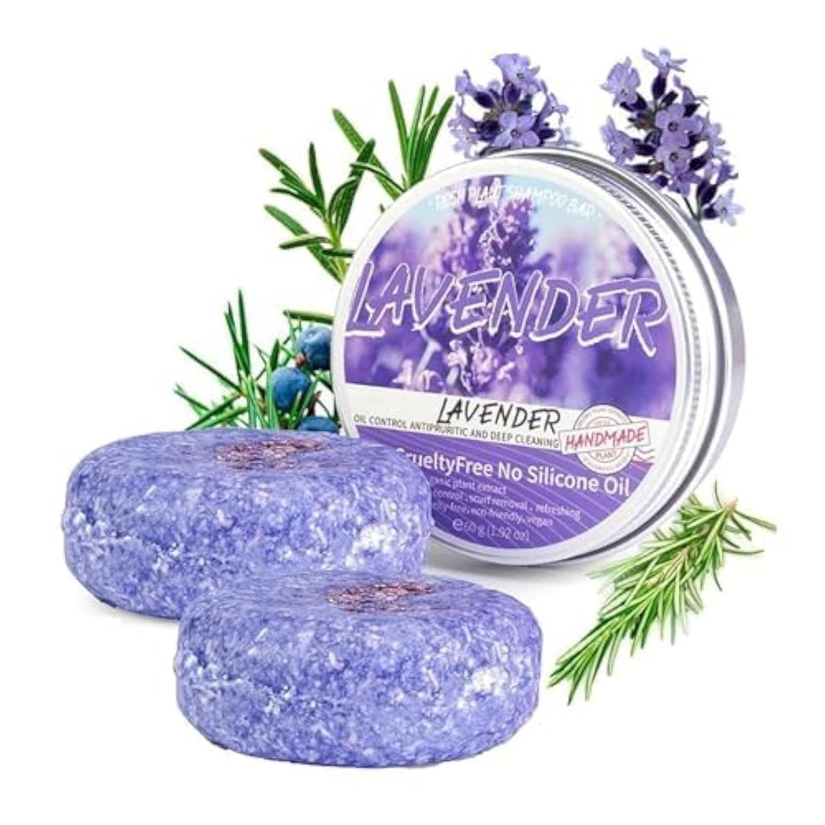 QUAAM 2er-Pack Shampoo-Bar für graues Haar, Lila Regen Shampoo-Bar für graues Haar, Shampoo-Bars für dünner werdendes Haar für Männer und Frauen