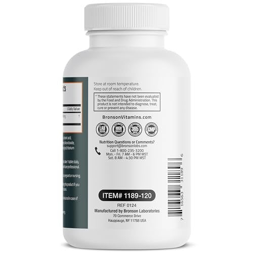 Bronson Magnesium 500 mg – Unterstützt Knochen- und Muskelgesundheit & Nervensystem – Non-GMO, 120 vegetarische Tabletten