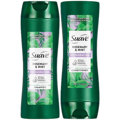 Suave Rosmarin & Minze Shampoo und Spülung, belebend – Frizz-Kontrolle, weiches, glänzendes Haar für Frauen & Männer, 12,6 Fl. Oz. pro Stück (2er-Pack)