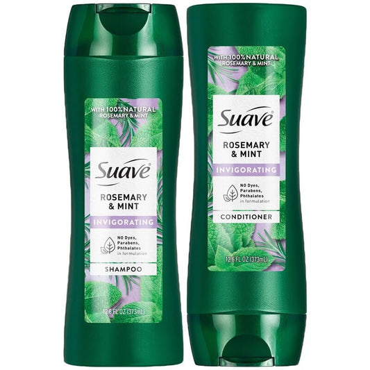 Suave Rosmarin & Minze Shampoo und Spülung, belebend – Frizz-Kontrolle, weiches, glänzendes Haar für Frauen & Männer, 12,6 Fl. Oz. pro Stück (2er-Pack)