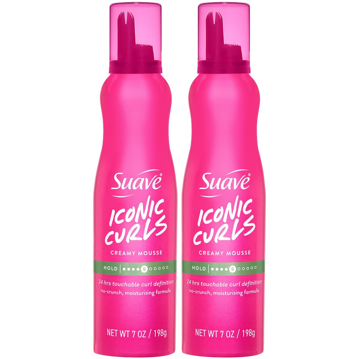 Suave Whipped Mousse - Verführerische Locken für welliges und lockiges Haar, Anti-Frizz Styling-Produkt für flexible, knitterfreie Styles, 7 oz (2er-Pack)
