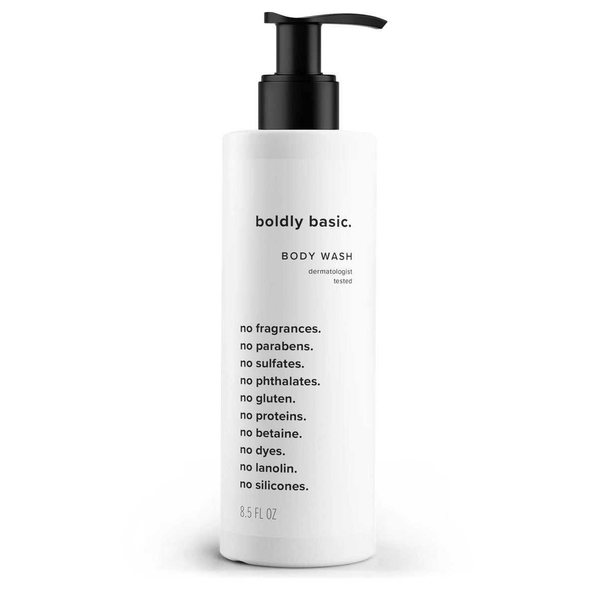 Boldly Basic Duftfreies Duschgel – Sanfte Körperreinigung für empfindliche Haut – Unparfümiert, dermatologisch getestet, ohne Sulfate, Parabene oder Gluten – Nicht komedogen und hypoallergen