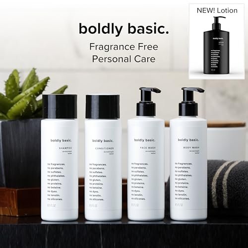 Boldly Basic Duftfreier Conditioner – Sanft zu empfindlicher Haut und Haar – Ungesüßt – Dermatologisch getestet – Ohne Sulfate, Parabene oder Gluten – Nicht komedogen und hypoallergen
