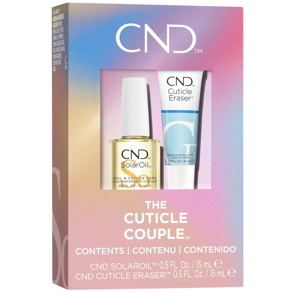 CND Nagelhautpflege Set: SolarOil + Cuticle Eraser – Feuchtigkeitsspendendes Nagelöl & sanfter Nagelhautentferner, 0,5 Fl Oz