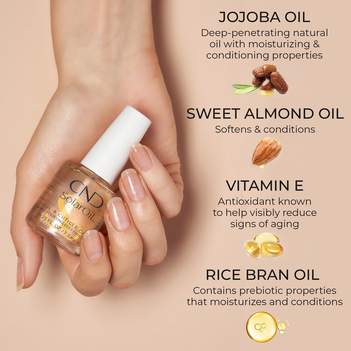 CND Nagelhautpflege Set: SolarOil + Cuticle Eraser – Feuchtigkeitsspendendes Nagelöl & sanfter Nagelhautentferner, 0,5 Fl Oz