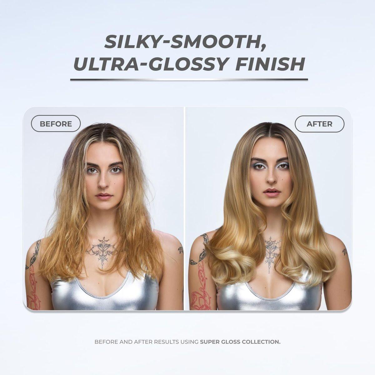 XMONDO Hair Super Gloss Ultra Frizz Defense Spray – Veganes Anti-Frizz-Spray mit Humishield-Technologie für glattes, glänzendes Haar, 200 ml
