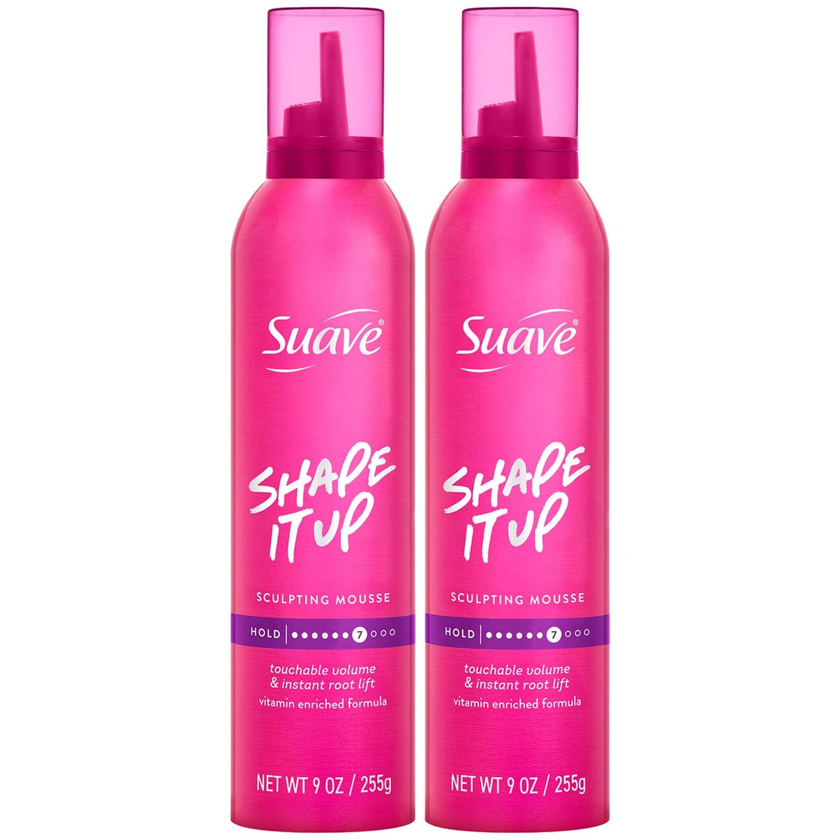 Suave Extra Hold Schaumfestiger für Lockiges Haar, Wellen, Alle Haartypen, Feuchtigkeitsspendend & Pflegend, Schaum, Duftend 9 oz (2er-Pack)