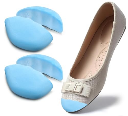 Dr.Foot Schuhfüller-Einlagen für lose Schuhe, Zehenfüller-Polster für zu große Schuhe, Schuhfüller für Freizeit-, Sport-, High Heels und Stiefel (Medium: Eine halbe bis ganze Größe größer, Blau)