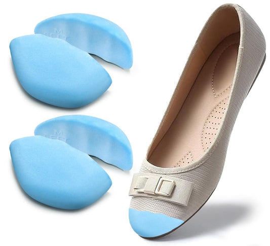 Dr.Foot Schuhfüller-Einlagen für lose Schuhe, Zehenfüller-Polster für zu große Schuhe, Schuhfüller für Freizeit-, Sport-, High Heels und Stiefel (Medium: Eine halbe bis ganze Größe größer, Blau)