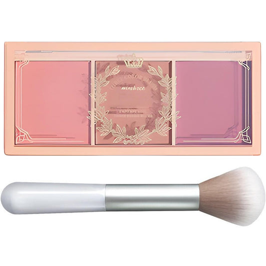 3-Farben Matte Pink Blush Palette mit Pinsel, langanhaltendes Wangen-Make-up, leichter und glatter Blush-Puder für Gesichtsschönheit