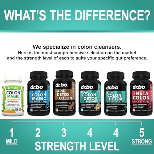 DR. BO Colon Cleanser Detox – 15-Tage-Darmreinigung mit Ingwer – Natürliches Abführmittel gegen Verstopfung, Blähbauch & zur Unterstützung der Gewichtsabnahme (30 Kapseln)