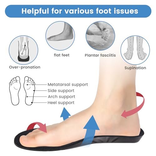 Memory Foam Einlegesohlen - Stoßdämpfend & Bequem für Herren und Damen (L US M: 9.5-12.5/W: 10.5-13.5)