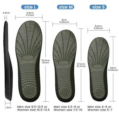 Memory Foam Einlegesohlen - Stoßdämpfend & Bequem für Herren und Damen (L US M: 9.5-12.5/W: 10.5-13.5)