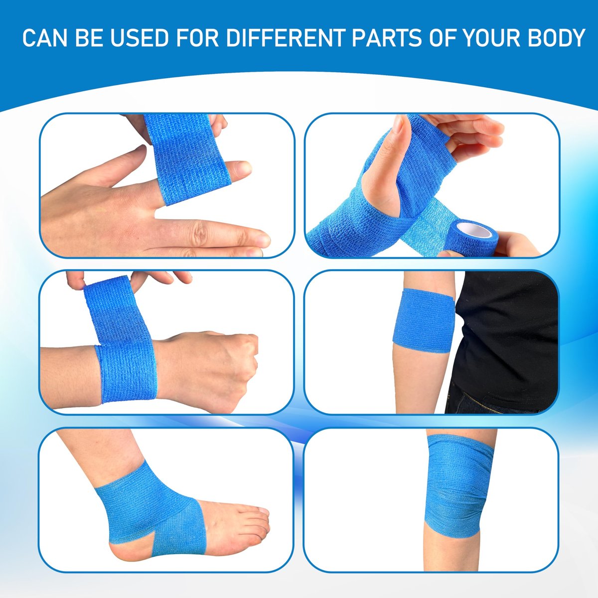 15er Pack Selbstklebende Bandage 2 Zoll x 5 Yards – Atmungsaktive, elastische Fixierbinde für Sport, Handgelenk, Knöchel (Mix)