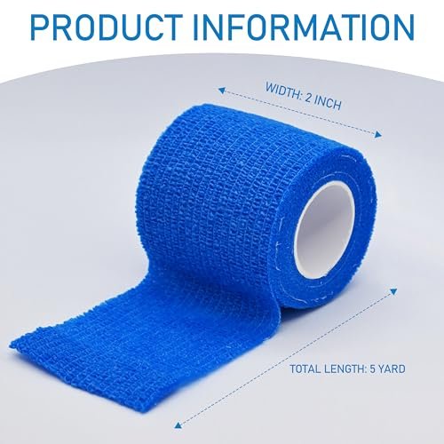 15er Pack Selbstklebende Bandage 2 Zoll x 5 Yards – Atmungsaktive, elastische Fixierbinde für Sport, Handgelenk, Knöchel (Mix)