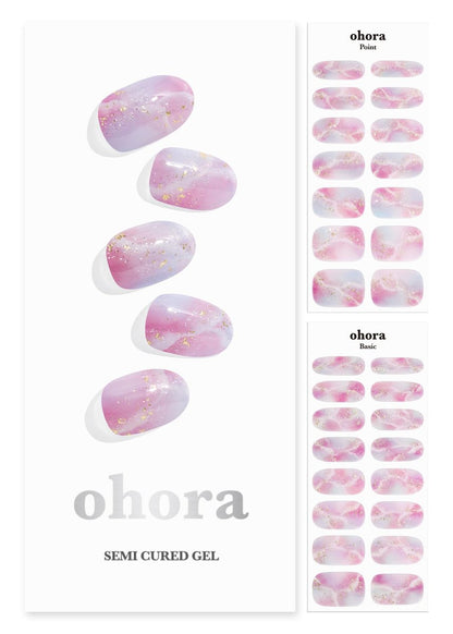 ohora Semi-Cured Gel-Nagelstreifen (N Unicorn Dream) – Für jeden Lampentyp, salongualitativ, langanhaltend, einfach aufzutragen & zu entfernen – Inklusive 2 Vorbereitungspads, Nagelfeile & Holzstäbchen