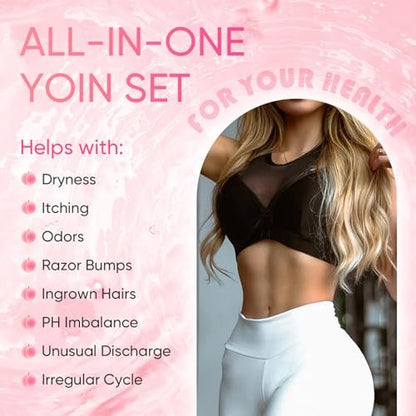 MENOMINO Femininwaschseife & Yoni-Öl-Set für pH-Balance, Feuchtigkeitsspendend, Geruchsentfernung, 150 ml Waschseife, 30 ml Bio-Femininöl & 100 g Yoni-Seife (Pfirsich)