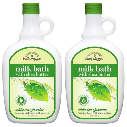 Village Naturals Bath Shoppe Schaumbad mit Weißem Tee und Jasmin, 2er-Pack (2x 828 ml)
