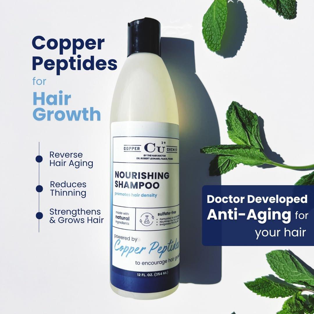Copper Chemist Haarwuchs-Shampoo für Männer & Frauen – Kupferpeptide gegen Haarausfall & Haarverdünnung – von Ärzten entwickelt, natürlich, sulfatfrei, farbsicher, Kopfhautbehandlung zur Regeneration