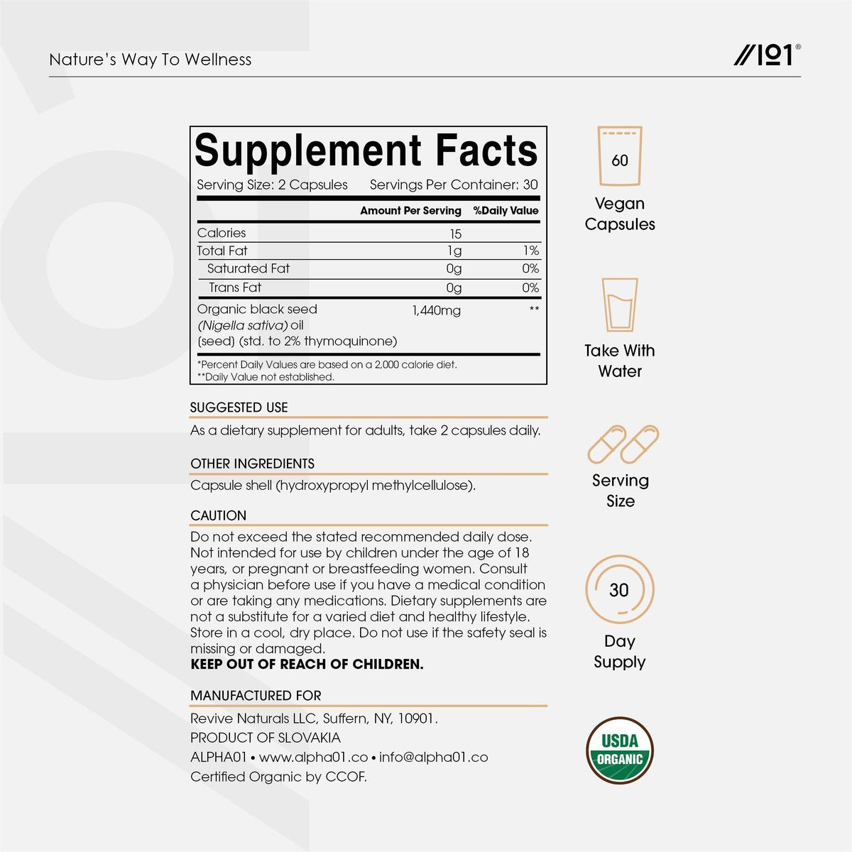 ALPHA01 Bio Schwarzkümmelöl Kapseln 1440mg – 4X Thymoquenin – 60 Kapseln – Äthiopisches Nigella Sativa – 100% kaltgepresst & nativ – Omega 3-6-9