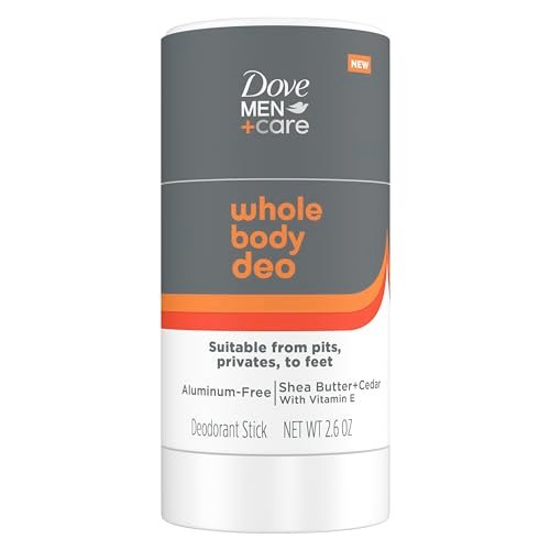 DOVE MEN + CARE Deodorant Stick ohne Aluminium Shea Butter & Zeder 2,6 oz – Ganzkörper-Deo von Achseln bis Füßen