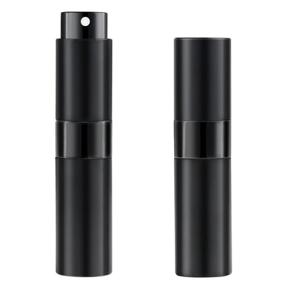 8 ml Parfüm Reisezerstäuber nachfüllbar – Perfekt für Osterkörbe, Valentinstag, Weihnachten – 2er-Pack Schwarz