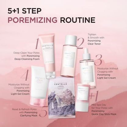SKIN1004 Centella Poremizing Fresh Ampulle 50ml – Koreanisches Pink Serum für verfeinerte Poren mit Madagaskar Centella und Himalaya Rosa Salz, feuchtigkeitsspendendes Gesichtsserum
