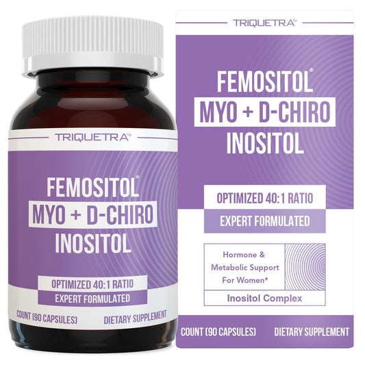 Femositol® Myo-Inositol & D-Chiro Inositol Komplex - Klinisch validiertes 40:1 Verhältnis (Vitamin B8) | Hormonbalance & Unterstützung der Eierstockfunktion (90 Kapseln – 30 Portionen)