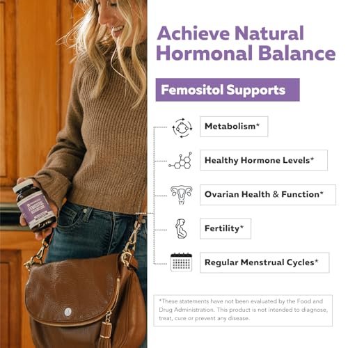 Femositol® Myo-Inositol & D-Chiro Inositol Komplex - Klinisch validiertes 40:1 Verhältnis (Vitamin B8) | Hormonbalance & Unterstützung der Eierstockfunktion (90 Kapseln – 30 Portionen)