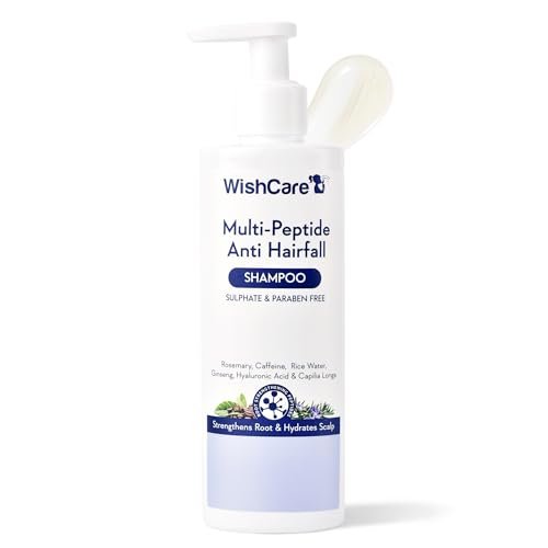 WishCare Multi Peptide Anti Hairfall Shampoo - Reiswasser, Rosmarin, Capilia Longa, Hyaluronsäure & Koffein 250 ml