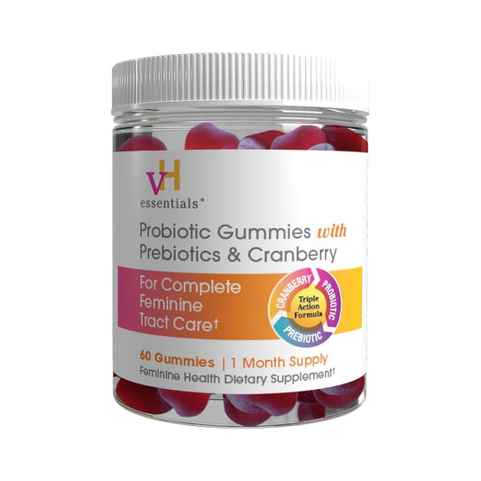 vH Essentials Probiotische Gummis mit Präbiotika & Cranberry – für die Gesundheit der Harnwege und das vaginale Mikrobiom, 60 Stück
