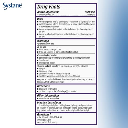 Systane Complete Konservierungsmittelfreie Augentropfen bei Trockenheit, 30 Einzeldosen, mit Propylenglykol 0,6%, befeuchtende & beruhigende Tropfen