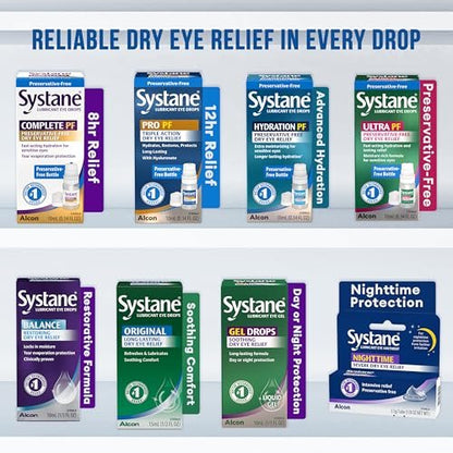 Systane Complete Konservierungsmittelfreie Augentropfen bei Trockenheit, 30 Einzeldosen, mit Propylenglykol 0,6%, befeuchtende & beruhigende Tropfen
