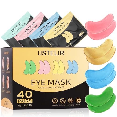 40 Paar Augenpads – 24K Gold, Hyaluronsäure, Rose & Aloe Vera – gegen dunkle Augenringe, Tränensäcke & Falten – für Männer & Frauen