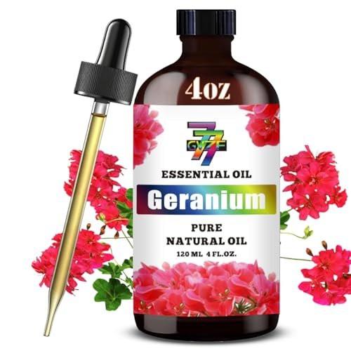 Geranienöl – Ausgleichendes Geranienöl für Diffuser, DIY-Kerzen, Seife, Luftbefeuchter, Haut, Geschenk – 120 ml – GV77ZF