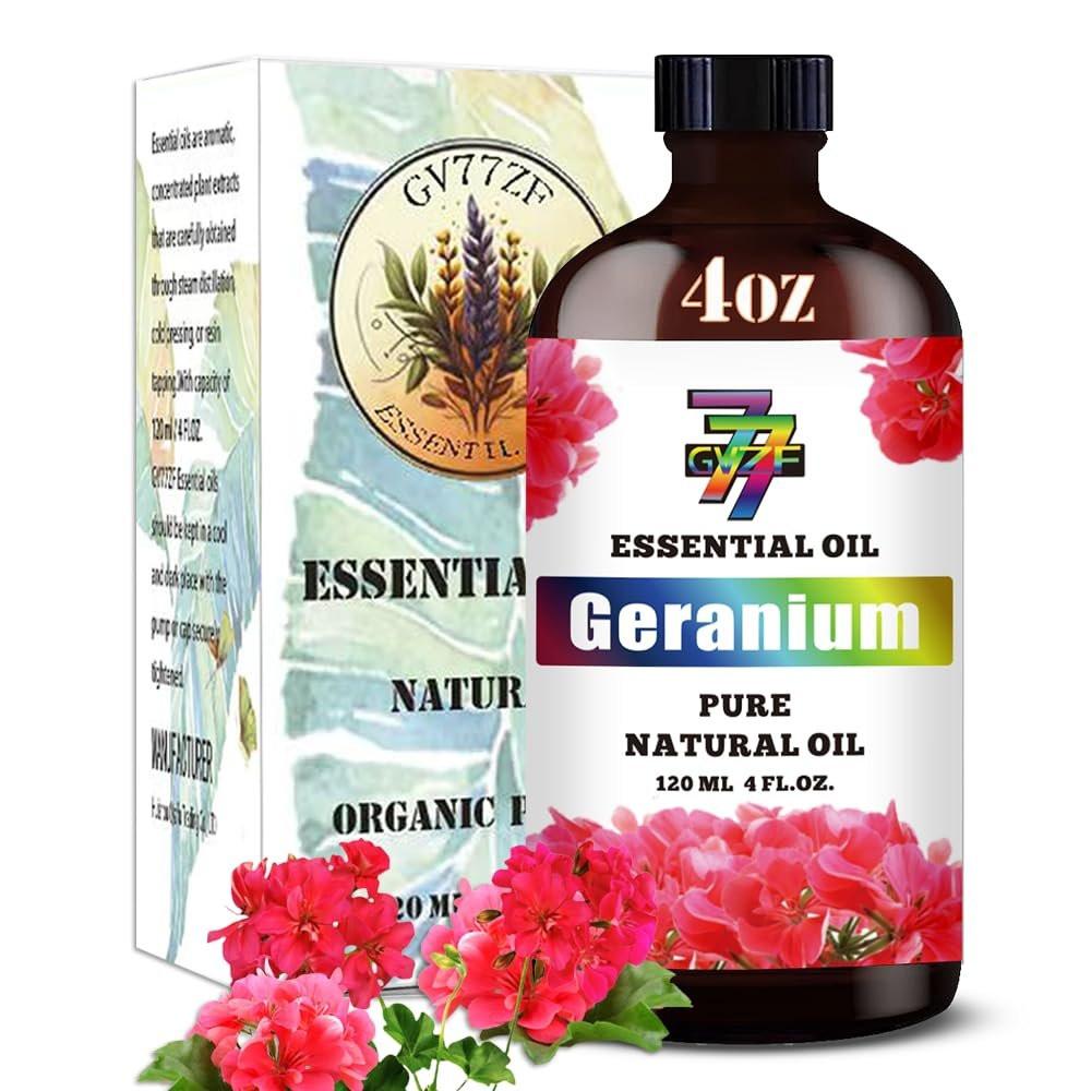 Geranienöl – Ausgleichendes Geranienöl für Diffuser, DIY-Kerzen, Seife, Luftbefeuchter, Haut, Geschenk – 120 ml – GV77ZF