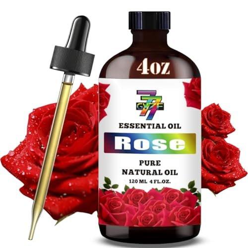 Rosenöl – Rosenöl für Diffuser, DIY-Kerzen, Seife, Luftbefeuchter, Bad, Geschenk – Rosenparfümöl 4 fl oz (120 ml) – GV77ZF