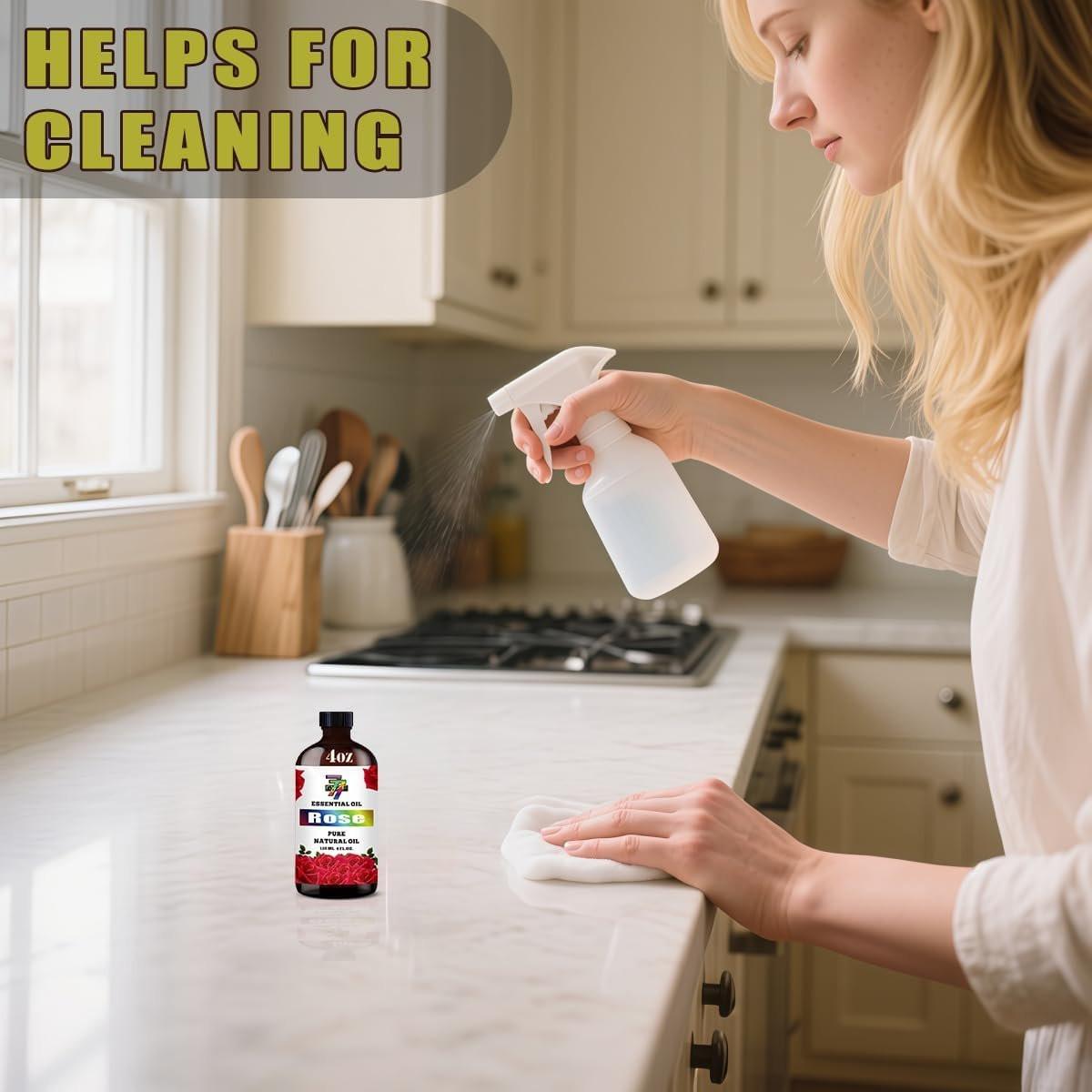 Rosenöl – Rosenöl für Diffuser, DIY-Kerzen, Seife, Luftbefeuchter, Bad, Geschenk – Rosenparfümöl 4 fl oz (120 ml) – GV77ZF