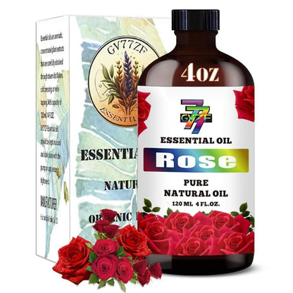 Rosenöl – Rosenöl für Diffuser, DIY-Kerzen, Seife, Luftbefeuchter, Bad, Geschenk – Rosenparfümöl 4 fl oz (120 ml) – GV77ZF