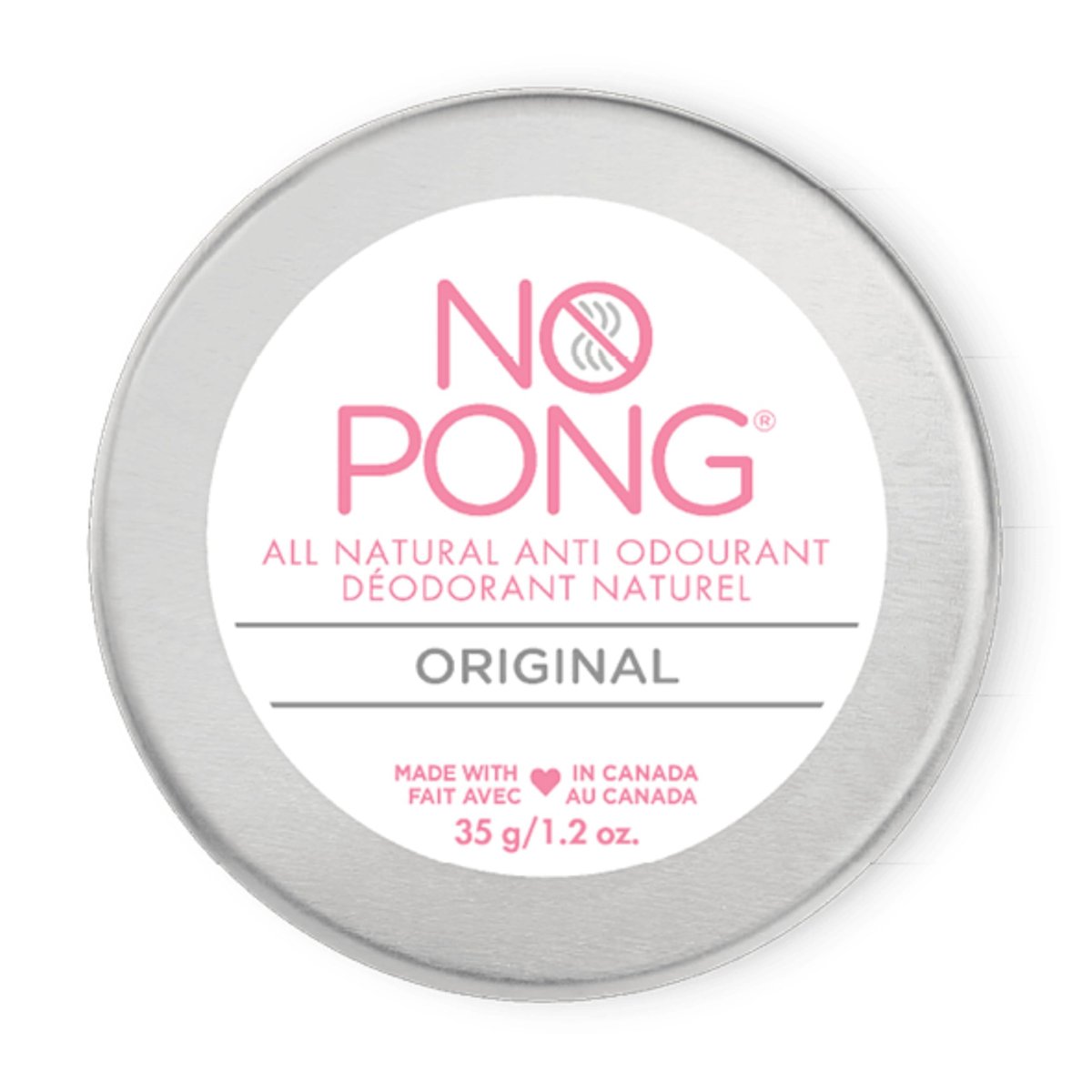 NO PONG Original - Natürliches Deodorant, plastikfrei, parabenfrei, aluminiumfrei, für Damen und Herren, 35g Creme