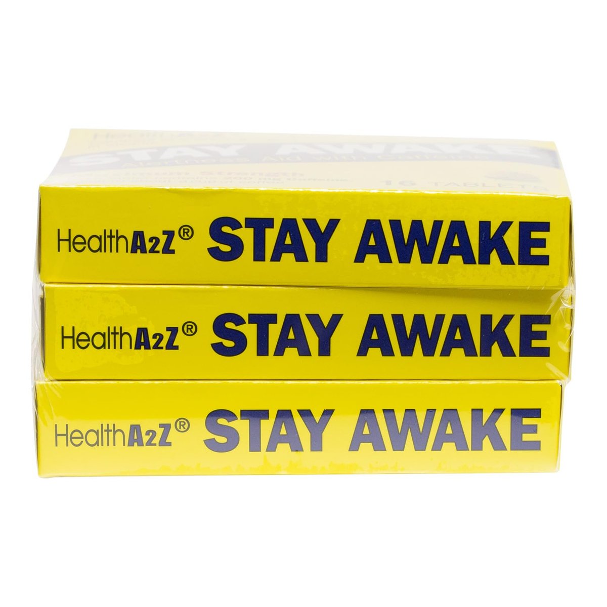 HealthA2Z® Stay Awake | 200 mg Koffein | Wachmacher mit Koffein | Maximale Stärke (3er-Pack (48 Tabletten))